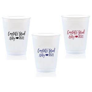 Graduation Cups Class of 2025 College Graduation Decorations Grad Party Favors Personalized Plastic Cups