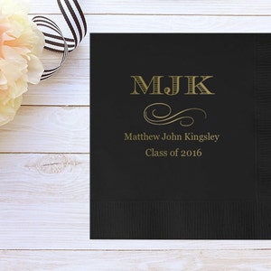 Custom Graduation Cocktail Napkins & Guest Towels – Personalized Graduate Guest Towels –class of 2025 - Custom Graduation Invitations