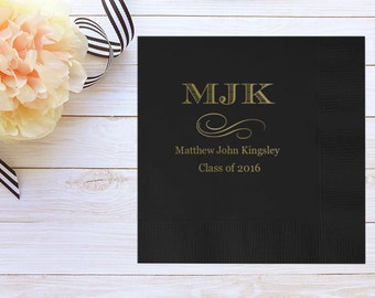 Custom Graduation Cocktail Napkins & Guest Towels – Personalized Graduate Guest Towels –class of 2024 - Custom Graduation Invitations