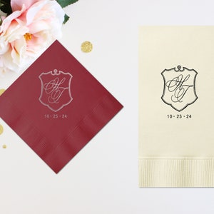 Personalized Napkins Wedding Napkins Custom Monogram Cheers Rehearsal Dinner Beverage Cocktail Luncheon Dinner Guest Towels Available!
