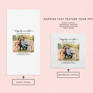 Custom Dog Cocktail Napkins Using Pet Photo + Name Personalized Dog Wedding Napkins Custom Cat Napkins for Wedding Dog Birthday Decorations