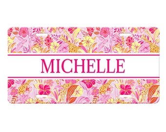 Personalized Preppy Front License Plate Car Tag for Women - Giraffe