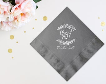 Graduation Napkins, Personalized Napkins, Graduation Party, Custom Napkins, Congrats Grad, Beverage Napkins, Cocktail Napkins, Party Napkins