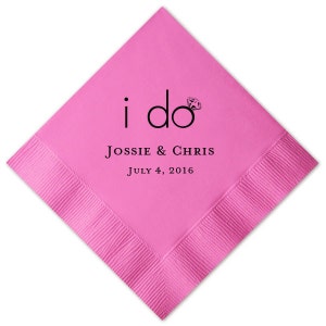 i do Personalized Wedding Napkins - Custom Cocktail Napkins, Party Napkins, Reception Napkins, Foil Stamped Napkins