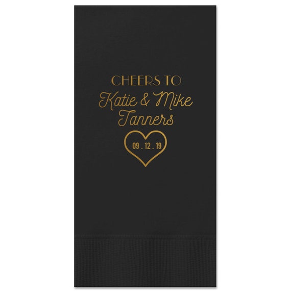 Gold Foil Napkins Luncheon Napkins Monogrammed Napkins Etsy