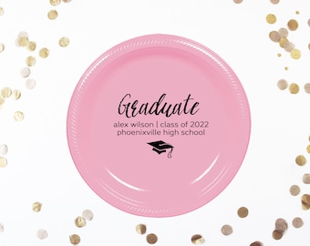Graduation Plates, Custom Graduation Party Plates, Graduation Party Supplies, Grad Party Ideas, High School Graduation, Graduation 2024