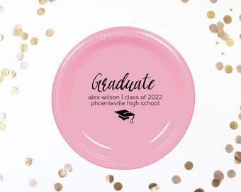 Graduation Plates, Custom Graduation Party Plates, Graduation Party Supplies, Grad Party Ideas, High School Graduation, Graduation 2025