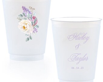Engagement Party Custom Frosted Cups, 8oz, 9oz, 10oz, 12oz, 14oz, 16oz, 20oz, 24oz / Personalized Cups, Party Cups, Party
