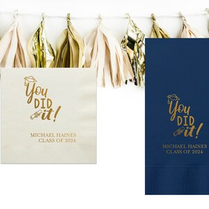 Congrats Grad Personalized Graduation Napkins, Graduation Party, Graduation Cap, Congrats Grad, Class of 2025, Class of 2025, Lunch Napkins
