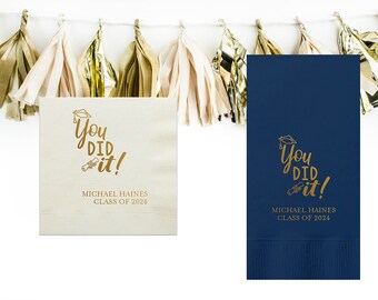 Congrats Grad Personalized Graduation Napkins, Graduation Party, Graduation Cap, Congrats Grad, Class of 2025, Class of 2025, Lunch Napkins
