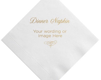 Personalized Luncheon or Dinner Napkins, Custom Napkin, Foil, Fun Party Napkin, Engagement Napkin, Cocktail Napkins, Party Napkins