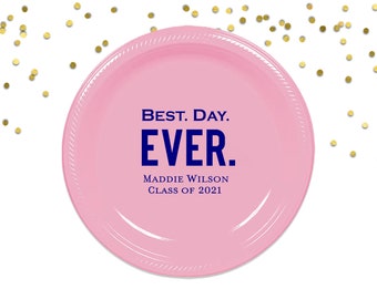Custom Printed Party Plates, Personalized Graduation Party Printed Plates, Custom Monogram Plates, Personalized Plates, Grad Party Plates