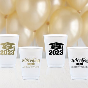 Graduation Plastic Cups, Graduation Favors, Graduation Party Ideas, Graduation Party Decorations, Class of 2025 Cups, Educated AF