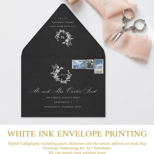 Printed Envelopes with Custom Fonts in A7 or 4bar Size - Premium Colored Wedding Envelopes with Guest Recipient Addresses