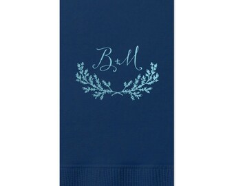 Personalized Napkins Wedding Napkins Custom Monogram Rehearsal Dinner Beverage Cocktail Luncheon Dinner Guest Towels Available!