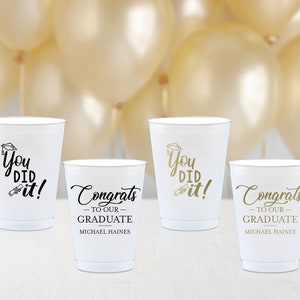 Graduation Party Cups, Custom Graduation Cups, Personalized Party Cups, Printed Shatterproof Cups, Graduation Favors, Class of 2025