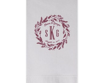 Wedding Napkins, Guest Towels, Monogram Guest Towels, Party Napkins, Custom Monogram, Monogram Napkin, Paper Napkin, Cocktail Napkin 297 Bar