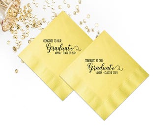 Class of 2025, Senior 2025, Grad Party Napkins, Personalized Napkins, Custom Napkins, 2025 Graduation Napkins, Graduation Party Decorations