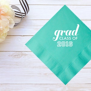 Custom Graduation Cocktail Napkins & Guest Towels – Personalized Graduate Cocktail Napkins / Guest Towels – Custom Graduation Party Napkins