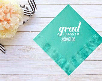 Custom Graduation Cocktail Napkins & Guest Towels – Personalized Graduate Cocktail Napkins / Guest Towels – Custom Graduation Party Napkins