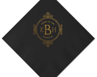 Wedding Napkins, Guest Towels, Monogram Guest Towels, Party Napkins, Custom Monogram, Monogram Napkin, Paper Napkin, Cocktail Napkins 300