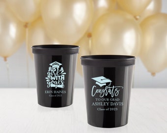 Graduation Plastic Cups, Graduation Favors, Graduation Party Ideas, Graduation Party Decorations, Class of 2025 Cups, Educated AF