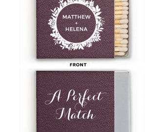 Custom Wedding Matches with Names, Personalized Wedding Favor, Custom Printed Matchboxes, Personalized Wedding Matches, Monogram Matches 267