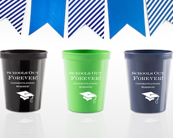 Graduation Custom Frosted Cups, 5oz, 8oz, 9oz, 10oz, 12oz, 14oz, 16oz, 20oz, 24oz / Personalized Cups, Party Cups, Party Decoration