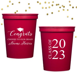 Graduation Cups, Personalized Cups, Graduation Party Decorations, Custom Printed Cups, Party Favors, Class of 2025