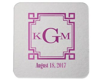 Custom Wedding Monogram, Drink Coasters, Wedding Coasters, Custom Favors, Gold Foil, Wedding Favors, Personalized Favors, Bar Coasters 245