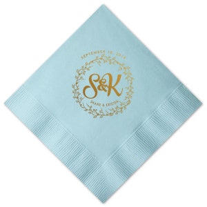 Personalized Napkins, Wedding Napkins, Custom Wedding Napkins, Thank you Napkins, Monogrammed Napkins, Bar Napkins, Wedding Favors 295