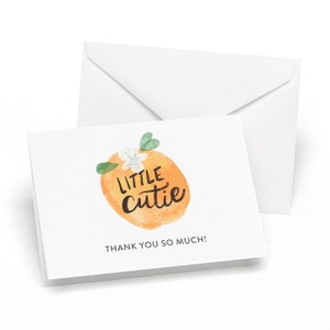 Tarjetas de agradecimiento para baby shower de Little Cutie + sobres (24 tarjetas y sobres) Tarjeta de agradecimiento de cítricos - Envío rápido