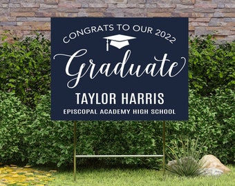 2024 Graduation Yard Signs | Lawn Sign for Graduates | Add your Custom Photo Custom Grad Sign | Any color