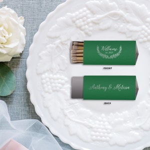 Fiammiferi bomboniere con ramo di datteri - Fiammiferi nuziali, decorazioni nuziali, fiammiferi personalizzati, scatola di fiammiferi personalizzata, bomboniera scatola di fiammiferi, oro rosa