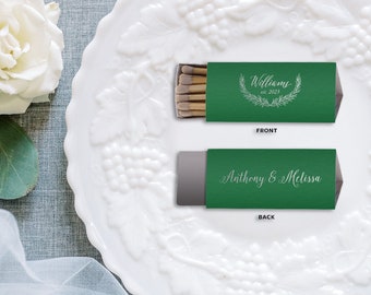 Matches Wedding Favor with Date Branch - Wedding Matches, Wedding Decor, Personalized Matches, Custom Matchbox, Match Box Favor, Rose Gold