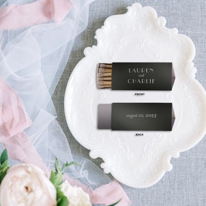Elegant Custom Wedding Matchbooks  - Wedding Favor Matches, Wedding Decor, Custom Matchbooks, Personalized Engagement Party Favors