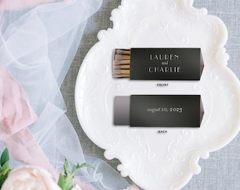 Elegant Custom Wedding Matchbooks  - Wedding Favor Matches, Wedding Decor, Custom Matchbooks, Personalized Engagement Party Favors