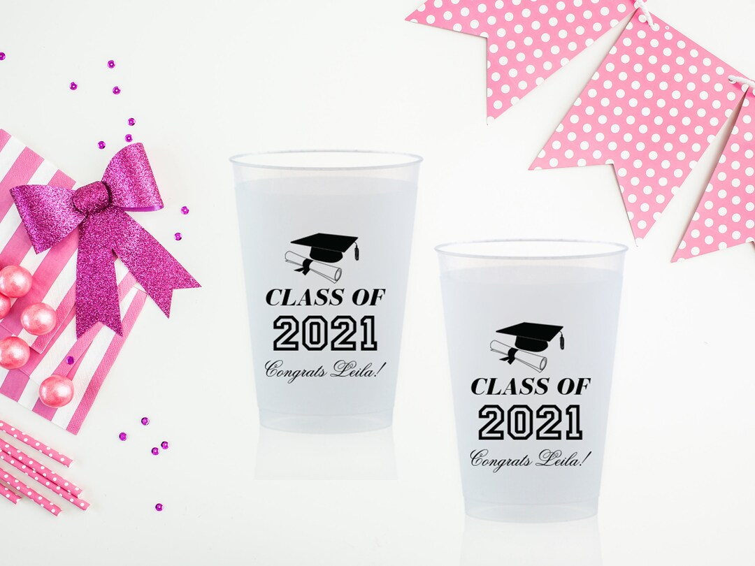 Personalized Graduation Party Cups, Class of 2024 Decorations, Grad