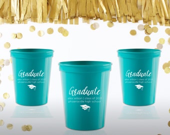 Class of 2025 Cups Personalized Graduation Cups Graduation Party Decorations Custom Printed Plastic Cups 2025 Graduation Cups Party Favors