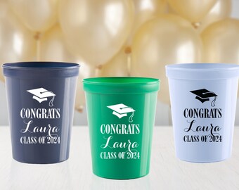 Class of 2024 Graduation Party Cups, High School Graduate, Graduation Decor, Personalized Cups, Stadium Cups, School Graduation, Grad Cap