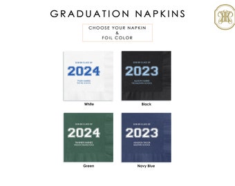 Custom Graduation Napkins - Personalized Grad Napkins - Convocation - Cocktail - Luncheon - Grad Party - University Graduation - 50 Napkins