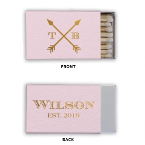 Personalized matches, wedding matchbooks, reception matches, monogram matchbook, sparkler send off matches, reception favor, party favor 266