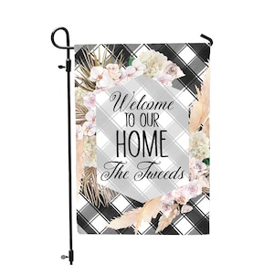 Monogram Garden Flag, Personalized Garden Flag, Welcome Garden Flag, Home Garden Flag, Welcome House Flag, Monogram House Flag, Welcome flag