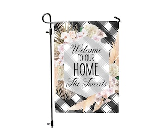 Monogram Garden Flag, Personalized Garden Flag, Welcome Garden Flag, Home Garden Flag, Welcome House Flag, Monogram House Flag, Welcome flag