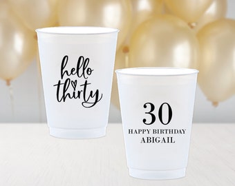 30th Birthday Cup, 30th Birthday Party, Cheers to 30 Years, Frosted Cups, Personalized Cups, Custom Cups, Birthday Decor, Happy Birthday