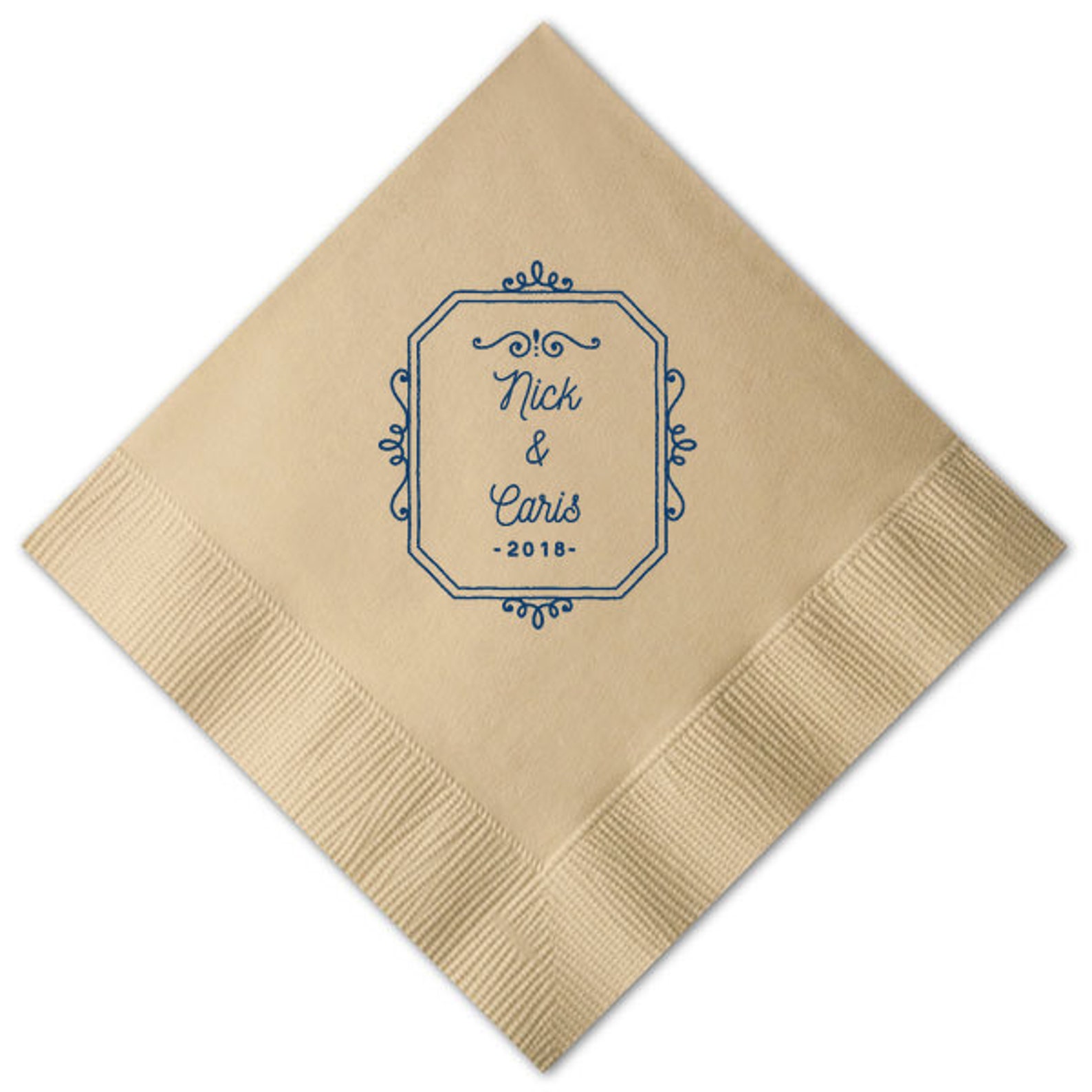 Gold Foil Napkins Wedding Napkins Monogrammed Napkins Etsy