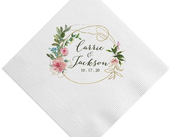 Mongrammed Eucalyptus Napkins, Botanical Custom Foliage Wedding Napkins, Leaf Cocktail Napkins, Personalized Monogram Reception Napkins,