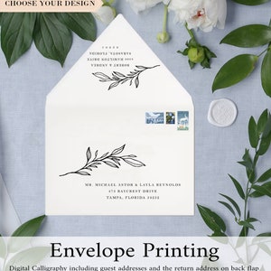 A7 Printed Envelopes with Custom Fonts and Colors - Printed Wedding Envelopes with Guest Addresses - Custom Recipient Address Printing