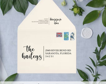 Envelope Address Printing Service - Digital Calligraphy - Color Envelope - Black Ink or White Ink Printing - Wedding Guest Address Printing