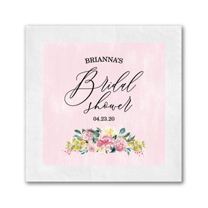Full Color Bridal Shower Napkins, Monogrammed Napkins, Full Color Cocktail Napkins, Personalized Napkins, Wedding Napkins, 3-Ply Napkins